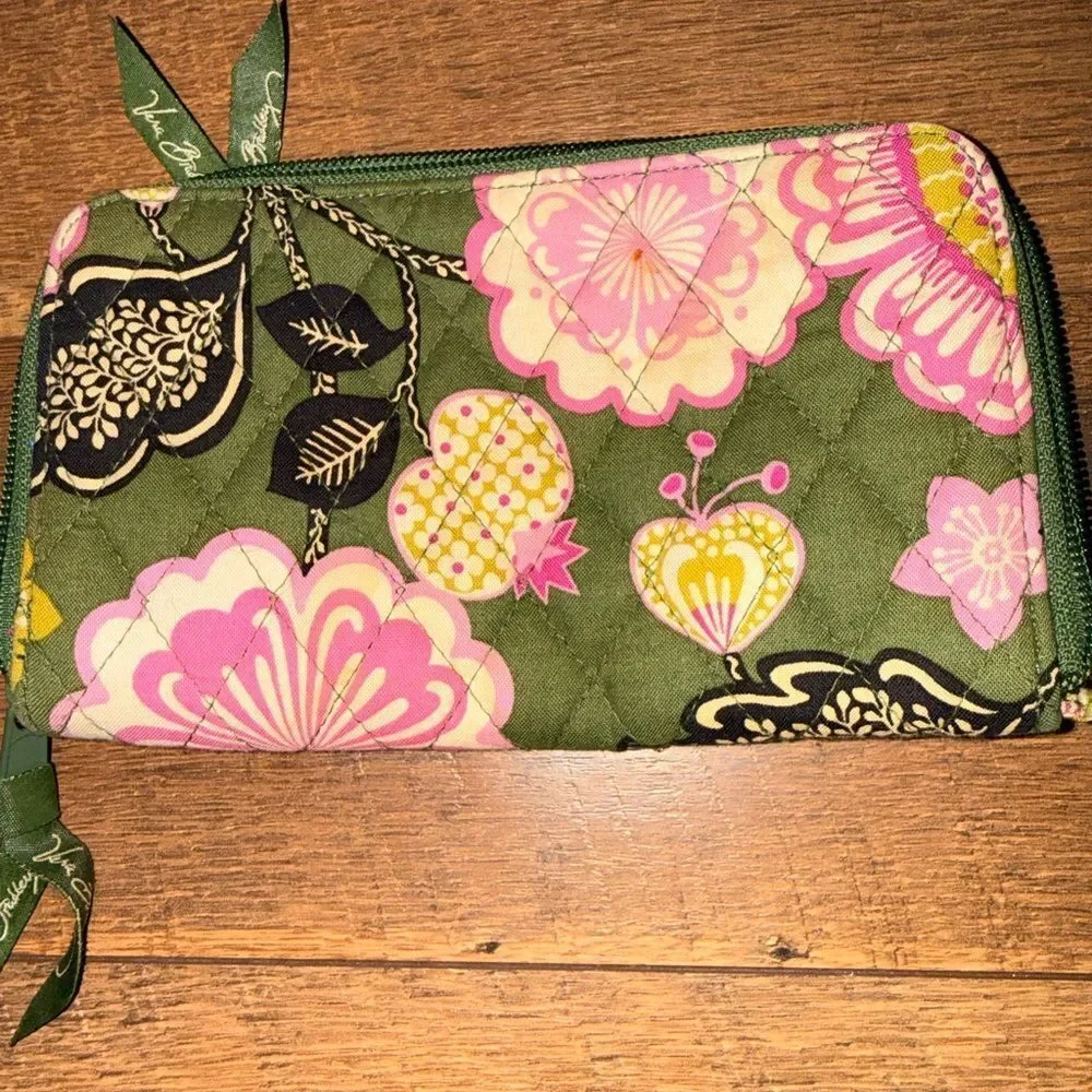 Vera Bradley Pink and Green Floral wallet